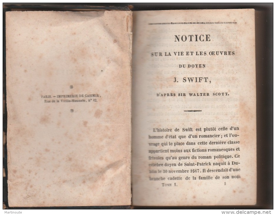 - Très Ancien Livre ( 1815/1820 )  260 Pages GULLIVER - 1801-1900