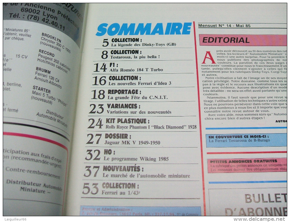 Magazine AUTOMOBILE MINIATURE N°14 Mai 1985 - Littérature & DVD