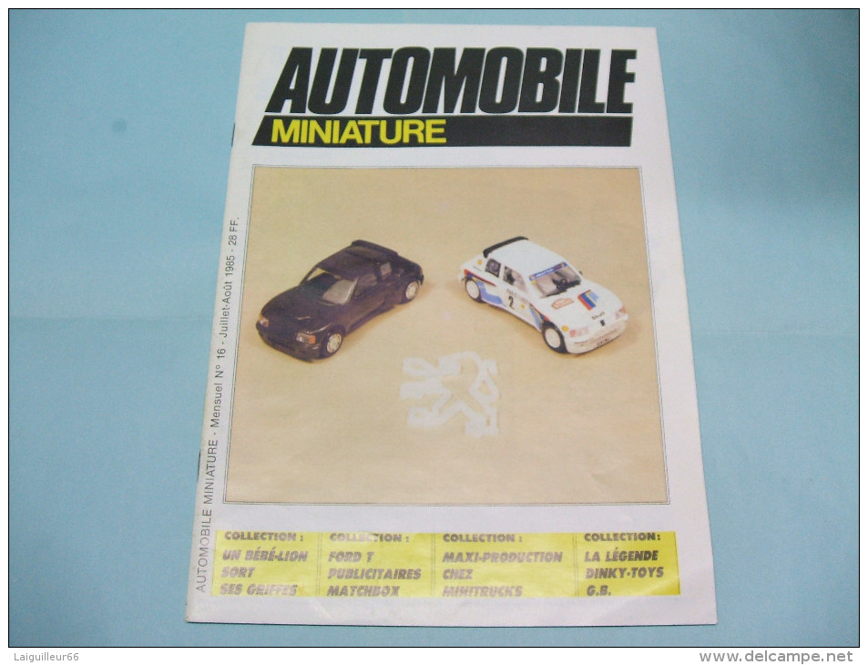 Magazine AUTOMOBILE MINIATURE Peugeot 205 Turbo N°16 Juillet Août 1985 - Literatura & DVD