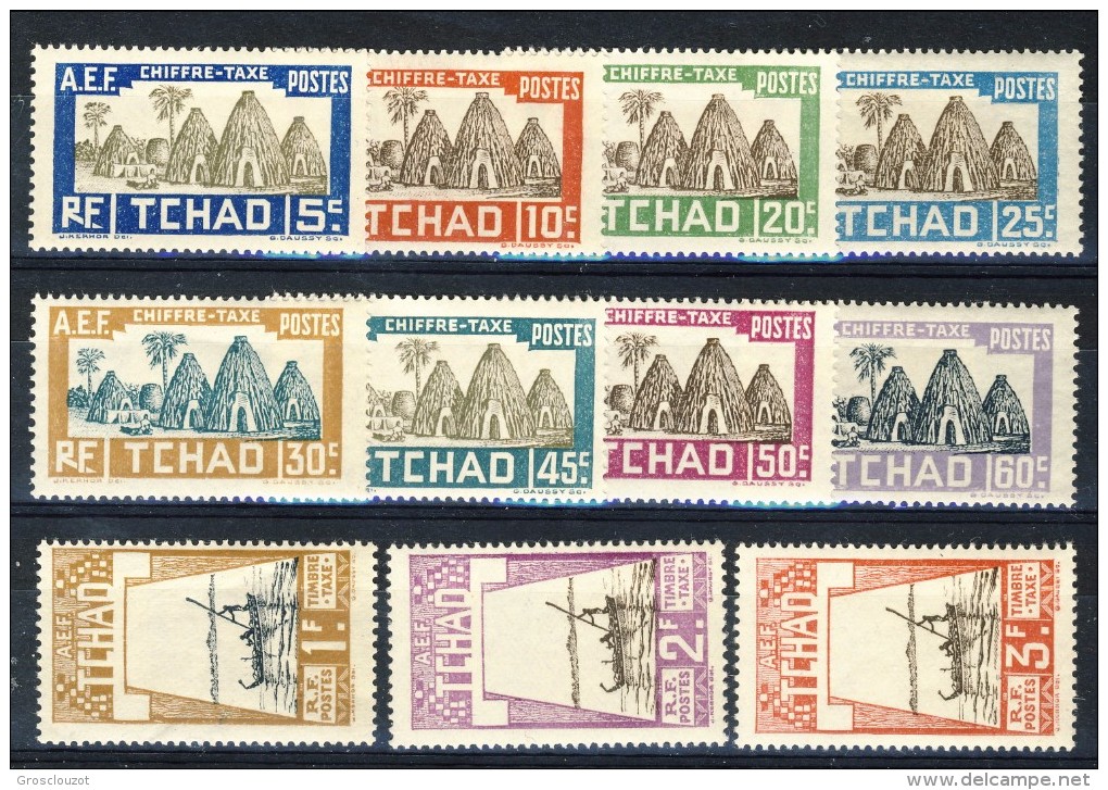 Tchad Tasse 1930 Serie N. 12-22 MH Catalogo € 75 - Andere & Zonder Classificatie