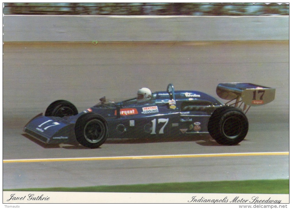 Janet Guthrie   -  1st Woman  1977  Indianapolis 500 Miles  -  Carte Postale - IndyCar