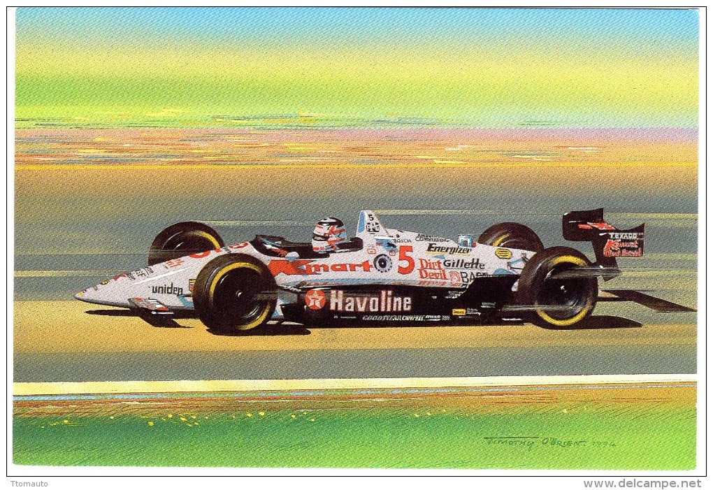 Nigel Mansell  -  1992 F1/1993 PPG Indycar Champion  -  Artwork By Timothy O'Brien  -  Carte Postale - IndyCar