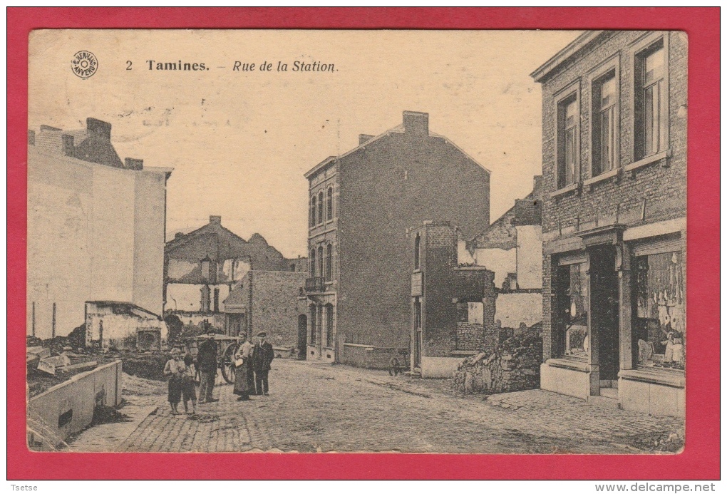 Tamines - Rue De La Station - 1924 ( Voir Verso ) - Sambreville