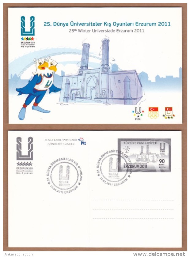 AC - TURKEY POSTAL STATIONARY - 25th WINTER UNIVERSIADE ERZURUM 27 JANUARY 2011 - Entiers Postaux