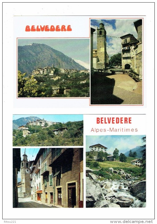 LOT 2 Cpm - 06 - BELVEDERE - MULTIVUES - Tabac - Belvédère