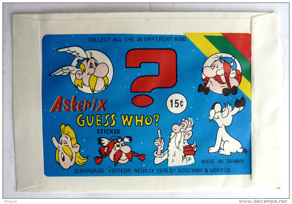 POCHETTE ASTERIX AVEC SILHOUETTE EN MOUSSE 1978 DEVINE QUI ? NON OUVERTE - Objets Publicitaires