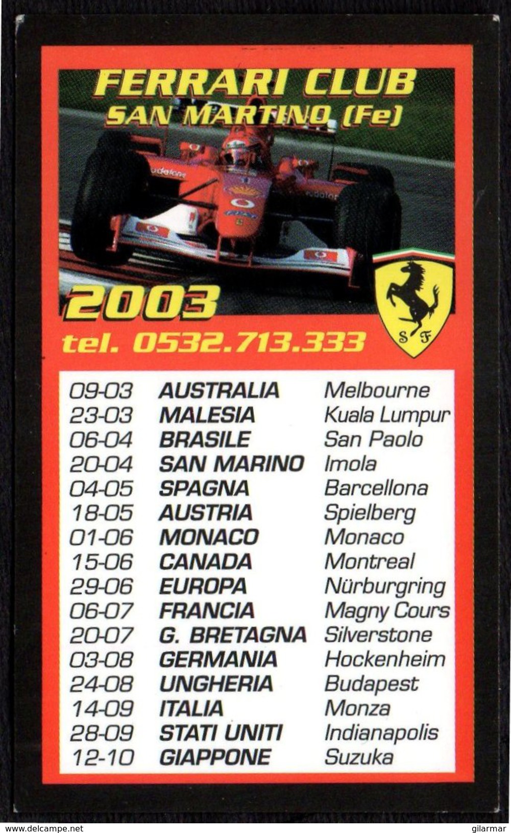 Calendário 2003