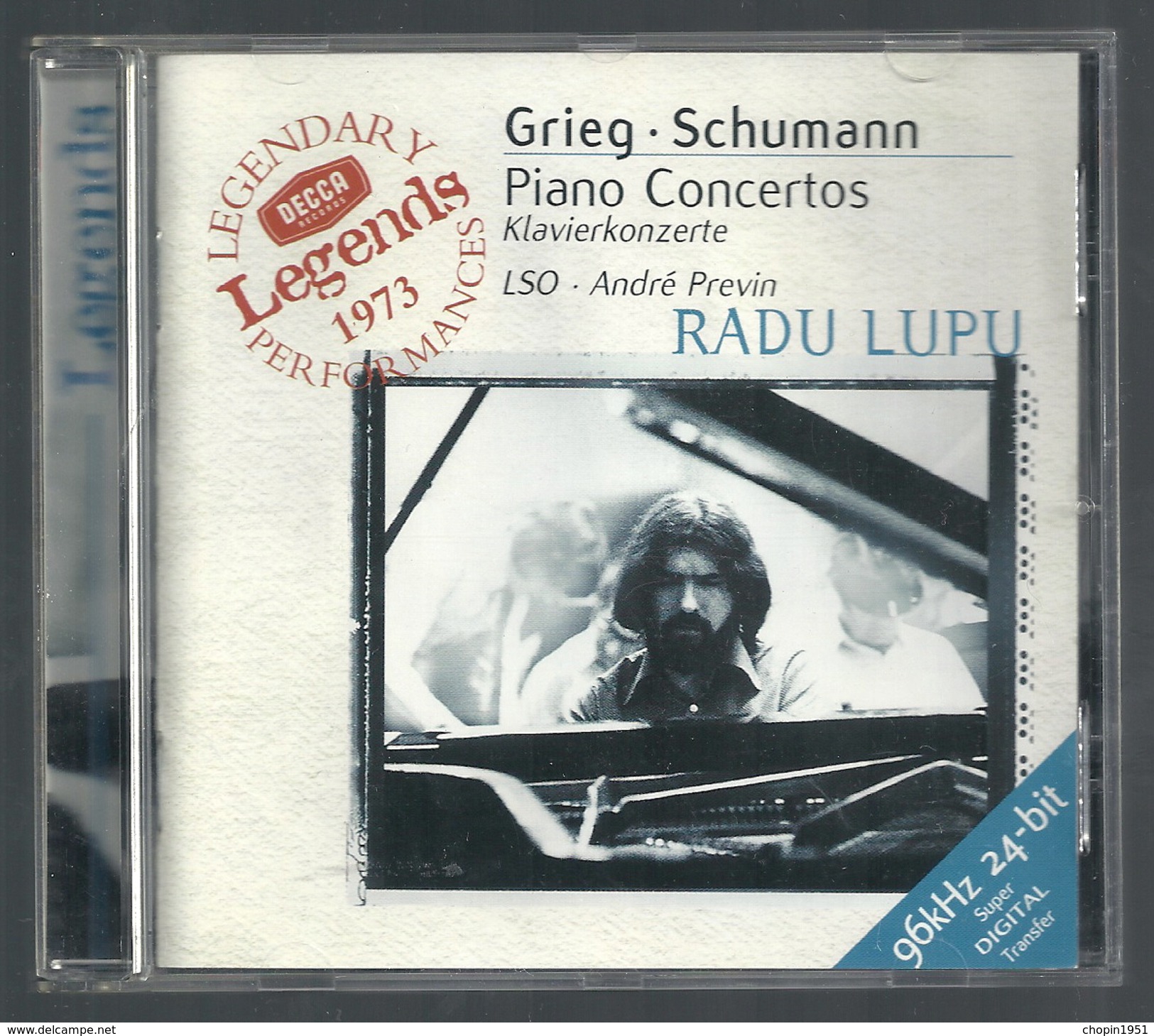 CD PIANO -  GRIEG/ SCHUMANN : CONCERTOS POUR PIANO - RADU LUPU, Piano - Klassik