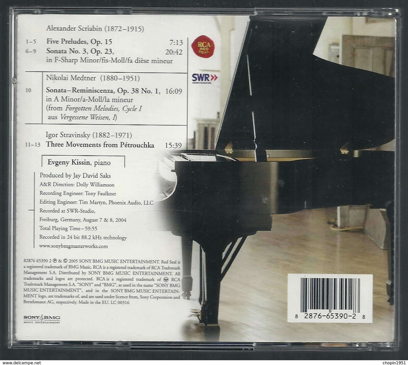 CD PIANO -  SCRIABIN / MEDTNER / STRAVINSKY - EVGENY KISSIN, Piano - Klassik