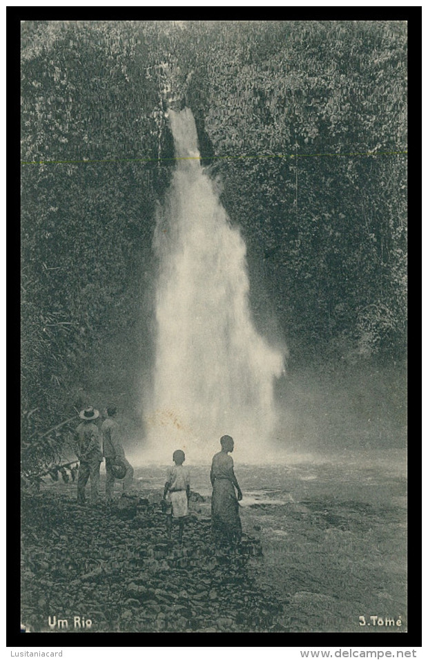 SÃO TOMÉ E PRÍNCIPE - Um Rio (Ed. Governo De S. Tomé E Principe R-S/477/1928) Carte Postale - Sao Tome Et Principe