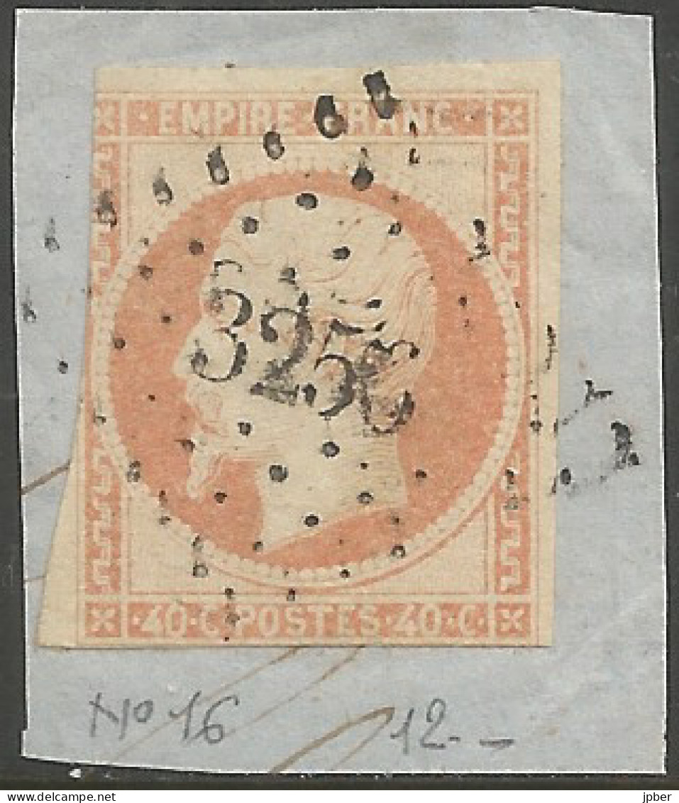 France - F1/052 - Type Napoleon III - N°16 Obl. Losange PC3256 ST QUENTIN - - 1853-1860 Napoleone III