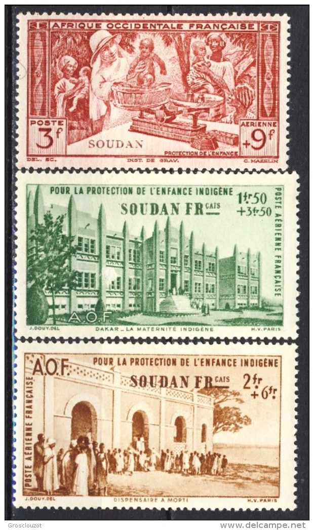 Sudan Posta Aerea 1942 Serie N. 6-8 MNH 2,50 - Andere & Zonder Classificatie