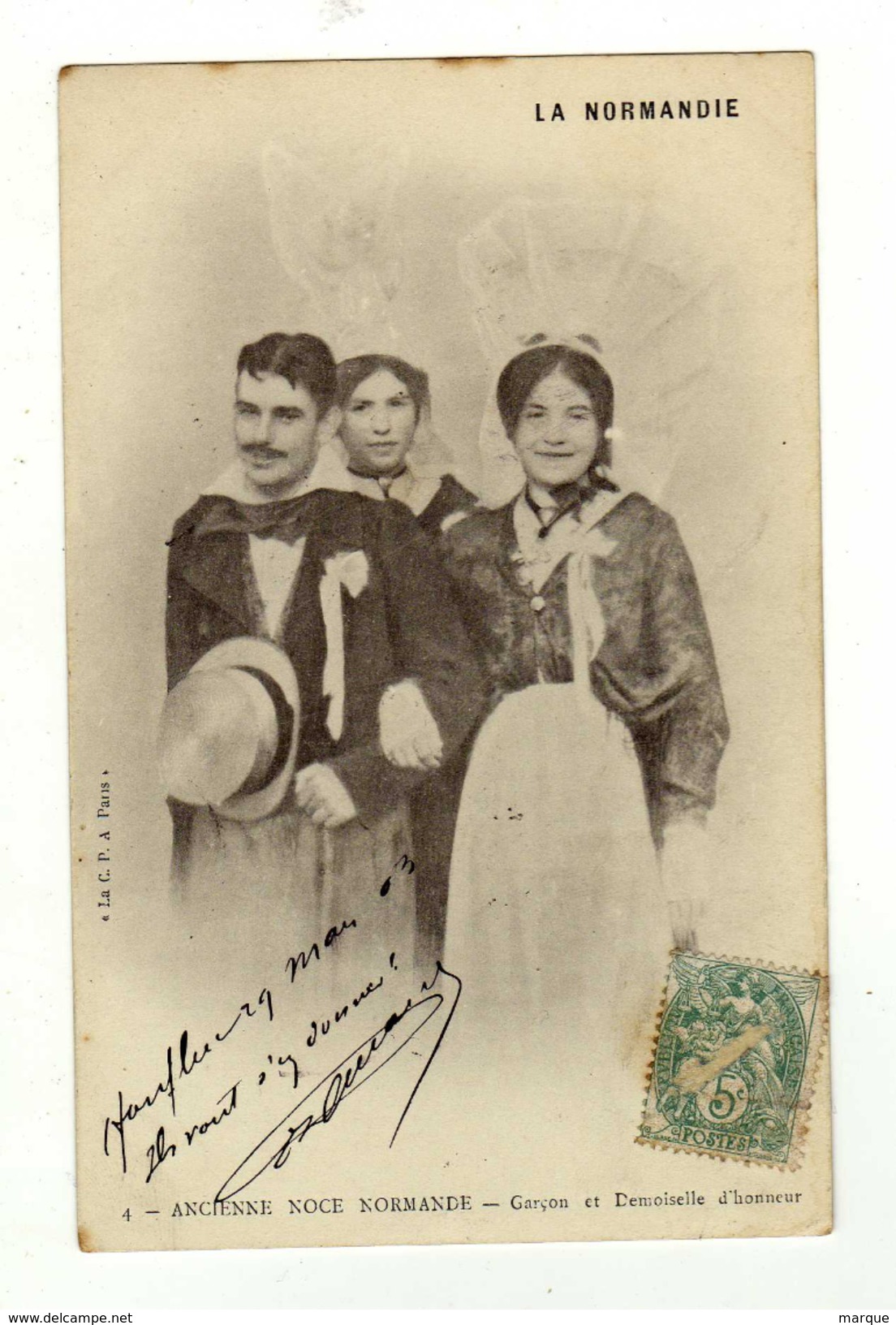 Cpa N° 24 LA NORMANDIE Ancienne Noce Normande Garçon Et Demoiselle D' Honneur - Other