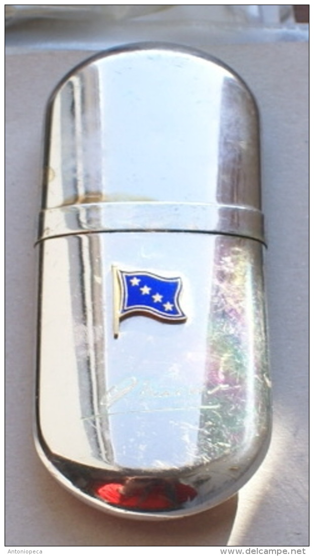 ITALIA, ACCENDINO IN SILVER FLAME ANNI 60, CON LOGO E FIRMA DI ALTA AUTORITA' MARINA MILITARE - Marine