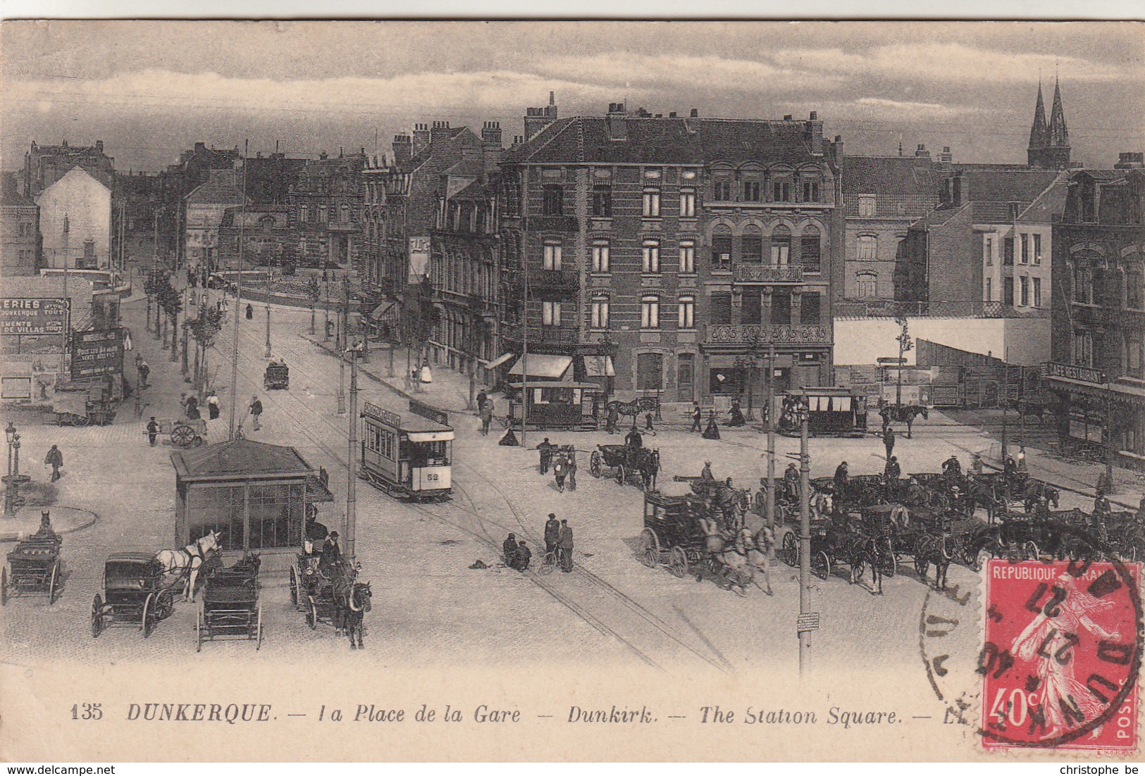 Dunkerque, La Place De La Gare, Tram, Tramways, Attelages  (pk31044) - Dunkerque