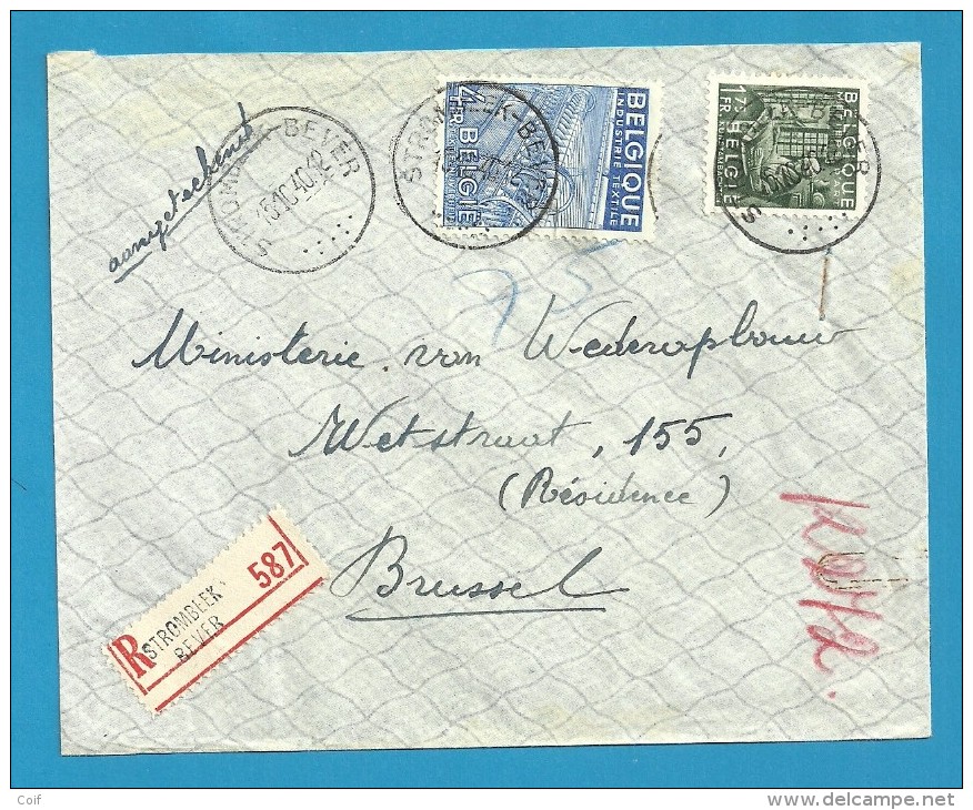 768+771 Op Brief Aangetekend Met Stempel STROMBEEK-BEVER (VK) - 1948 Export