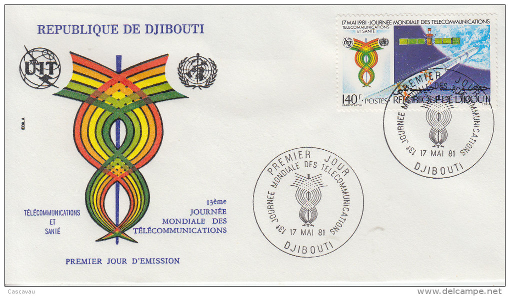 Enveloppe  FDC  1er  Jour    REPUBLIQUE   De   DJIBOUTI    Journée  Mondiale  Des  Télécomminications   1981 - Djibouti (1977-...)