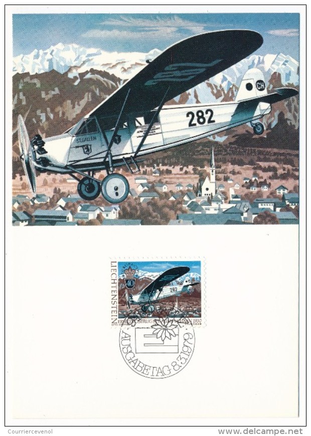 LIECHTENSTEIN - 2 Cartes Maxi Officielles - EUROPA 1979 - Aéroplane - Zeppelin - 1979