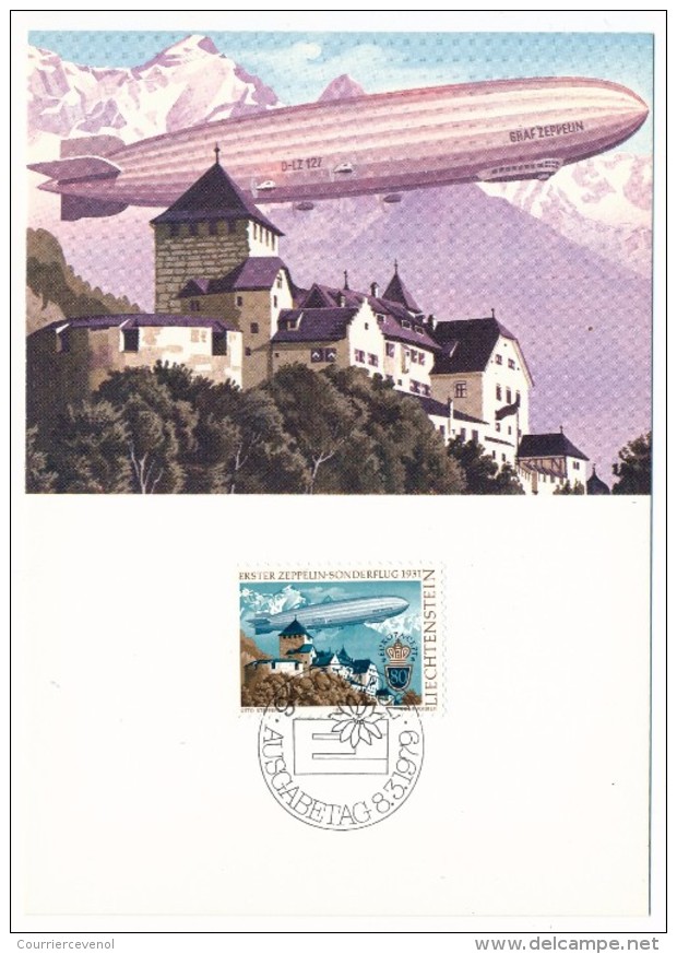 LIECHTENSTEIN - 2 Cartes Maxi Officielles - EUROPA 1979 - Aéroplane - Zeppelin - 1979