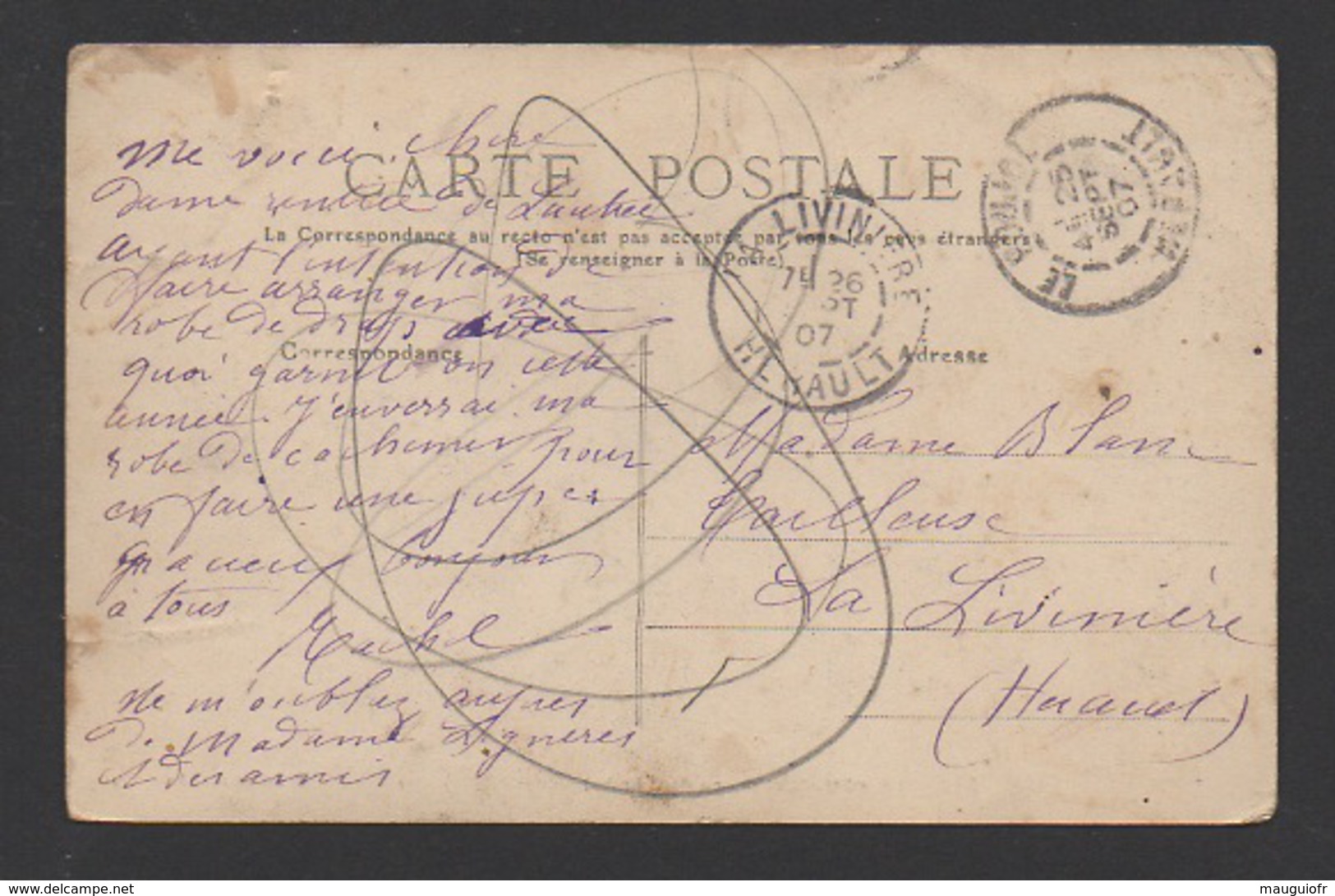 DF / 34  HERAULT / LE POUJOL / PLACE DE L'EMBAÎSSO / ANIMÉE / CIRCULÉE EN 1907 - Other & Unclassified