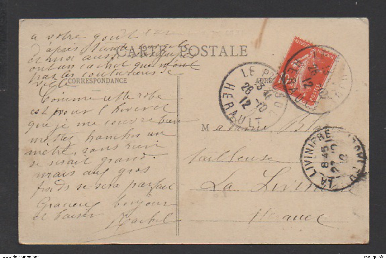 DF / 34  HERAULT / LE POUJOL / BORDS DE L'ORB / CIRCULÉE EN 1912 - Other & Unclassified