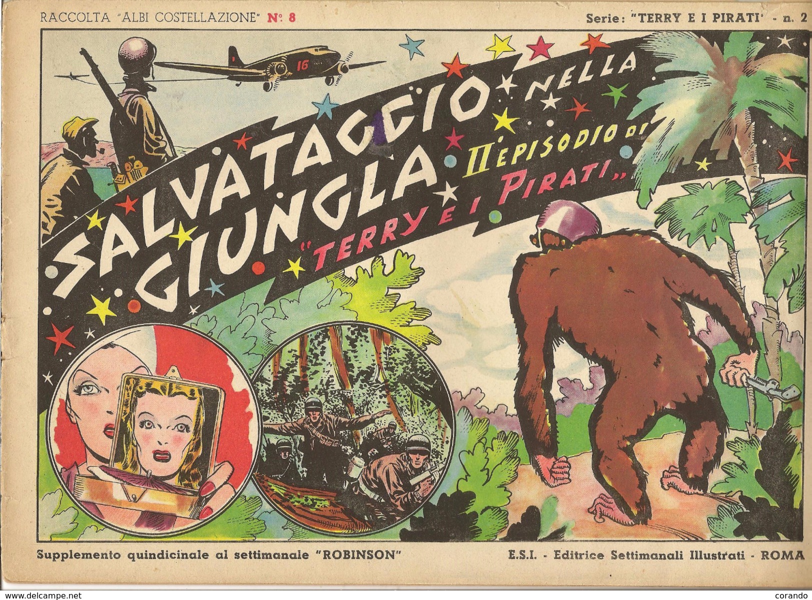ALBI COSTELLAZIONE N. 8 - TERRY E I PIRATI- SALVATAGGIO NELLA GIUNGLA-1947 - Comics 1930-50