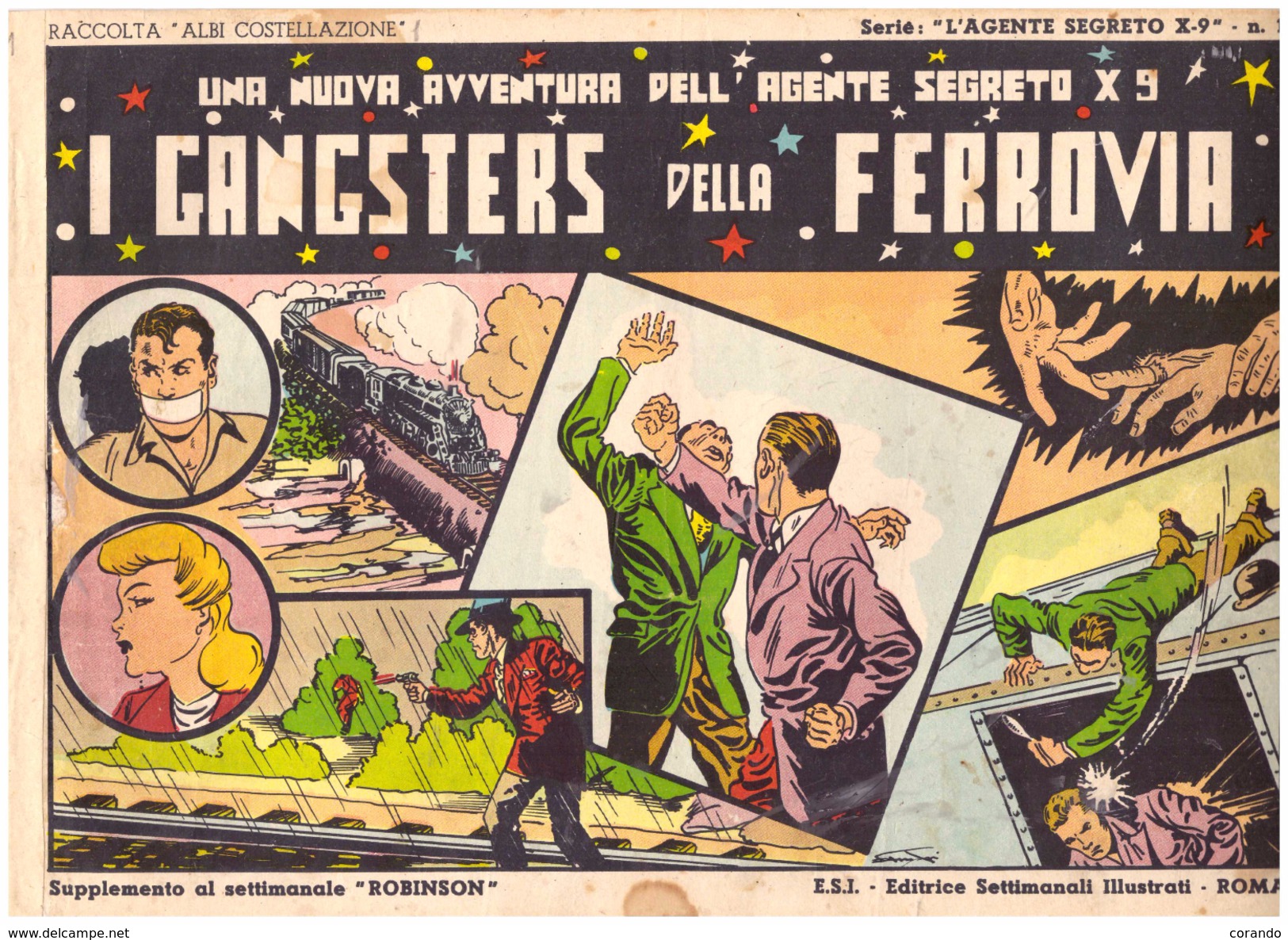 ALBI COSTELLAZIONE N. 1  - AGENTE SEGRETO X9 - I GANGSTERS DELLA FERROVIA- 1947 - Comics 1930-50