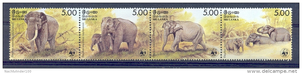 Mzi039s WWF FAUNA ZOOGDIEREN OLIFANT MAMMALS ELEPHANT ELEFANT SRI LANKA 1986 PF/MNH - Sri Lanka (Ceylon) (1948-...)