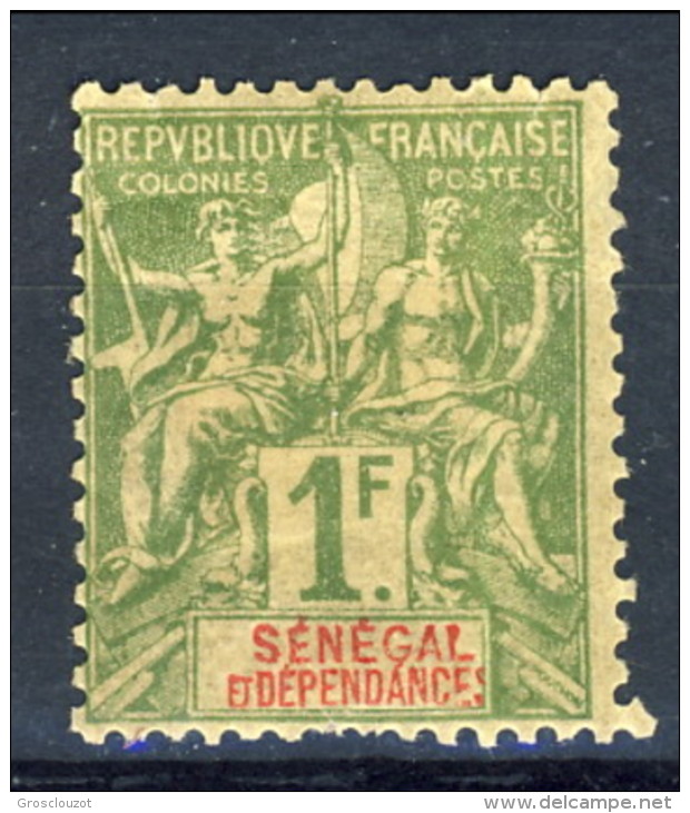 Senegal 1892 - 93 N. 20 F. 1 Verde Oliva MLH Catalogo € 29 - Autres & Non Classés