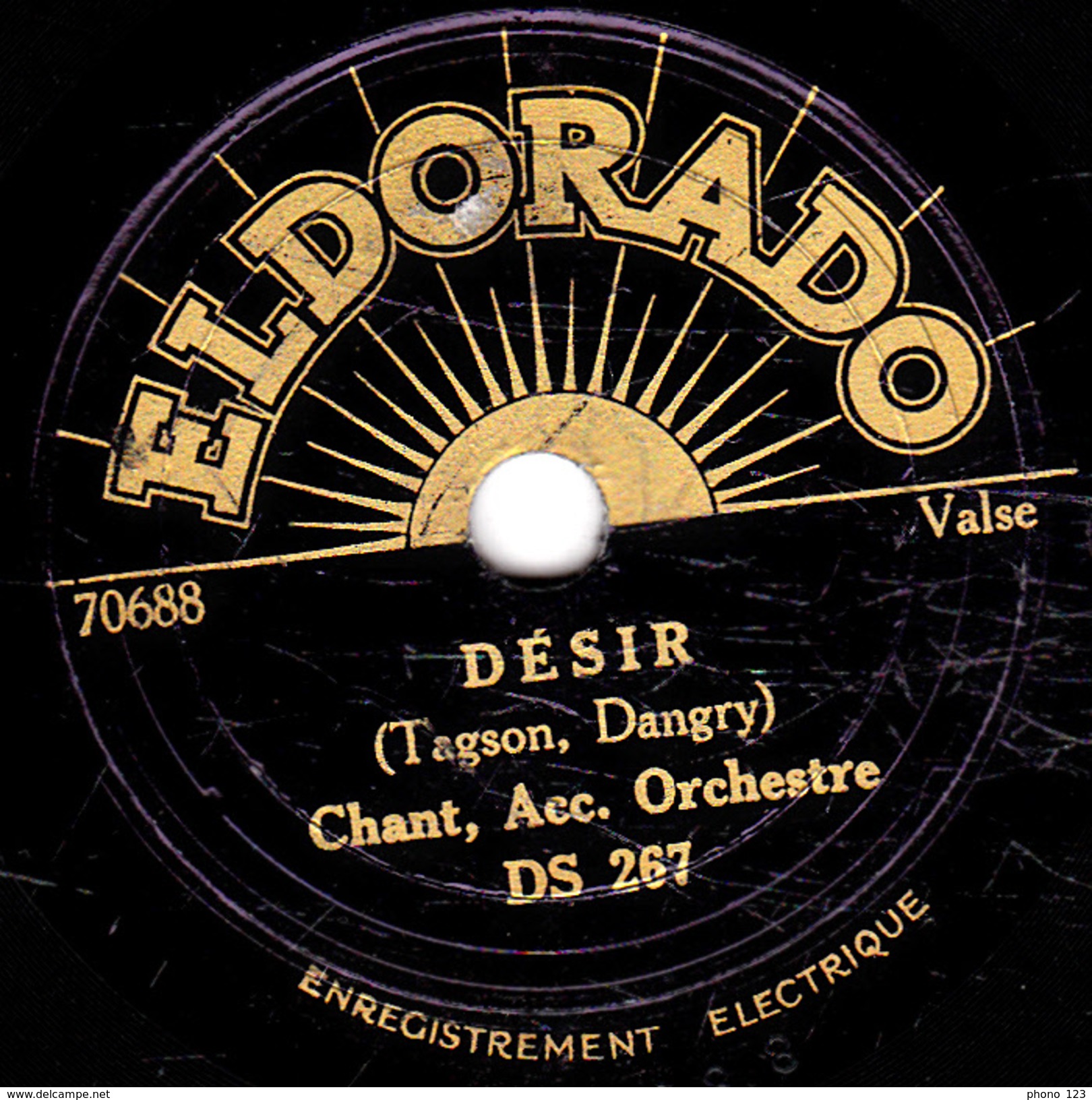 78 T. -  20 Cm - état Tb - Chant Acc. Orchestre - DESIR - LE PLUS JOLI RÊVE - 78 T - Disques Pour Gramophone
