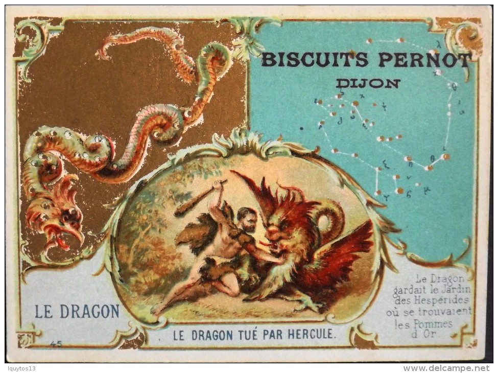 TRES BELLE CHROMO. - BISCUITS PERNOT Dijon - Le Dragon Tué Par Hercule - Parfait Etat - Pernot