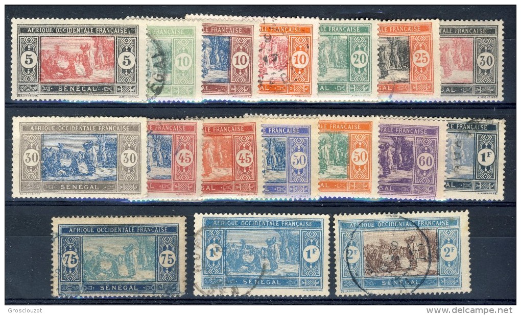 Senegal 1922 - 26 Serie N. 72-86 Usati Catalogo € 11,20 - Otros & Sin Clasificación