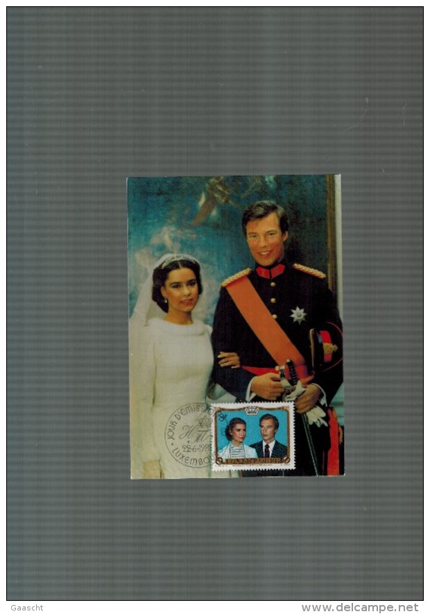 Luxembourg Carte Maximum Mariage Grand Duc Héritier Henri 1981 - Tarjetas Máxima