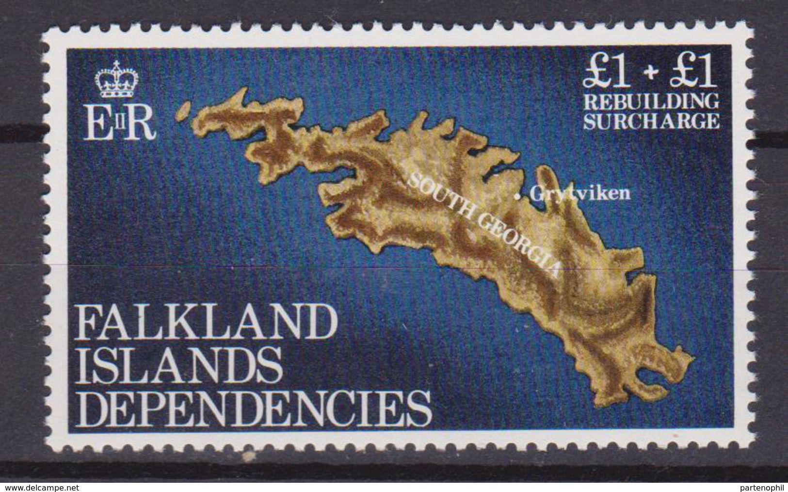 Falkland Is. Dependencies 115 Map Island South Georgia MNH - Falkland