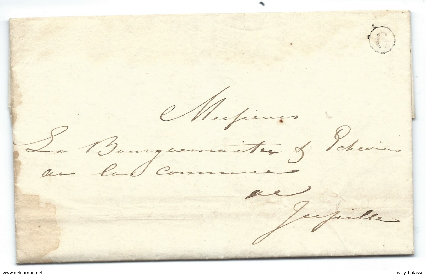 L Datée De JUPILLE 1840 Avec Boîte Rurale C Pour Jupille. Lettre Distribuée Par Le Facteur Dans La Même Tournée. R - 1830-1849 (Belgica Independiente)