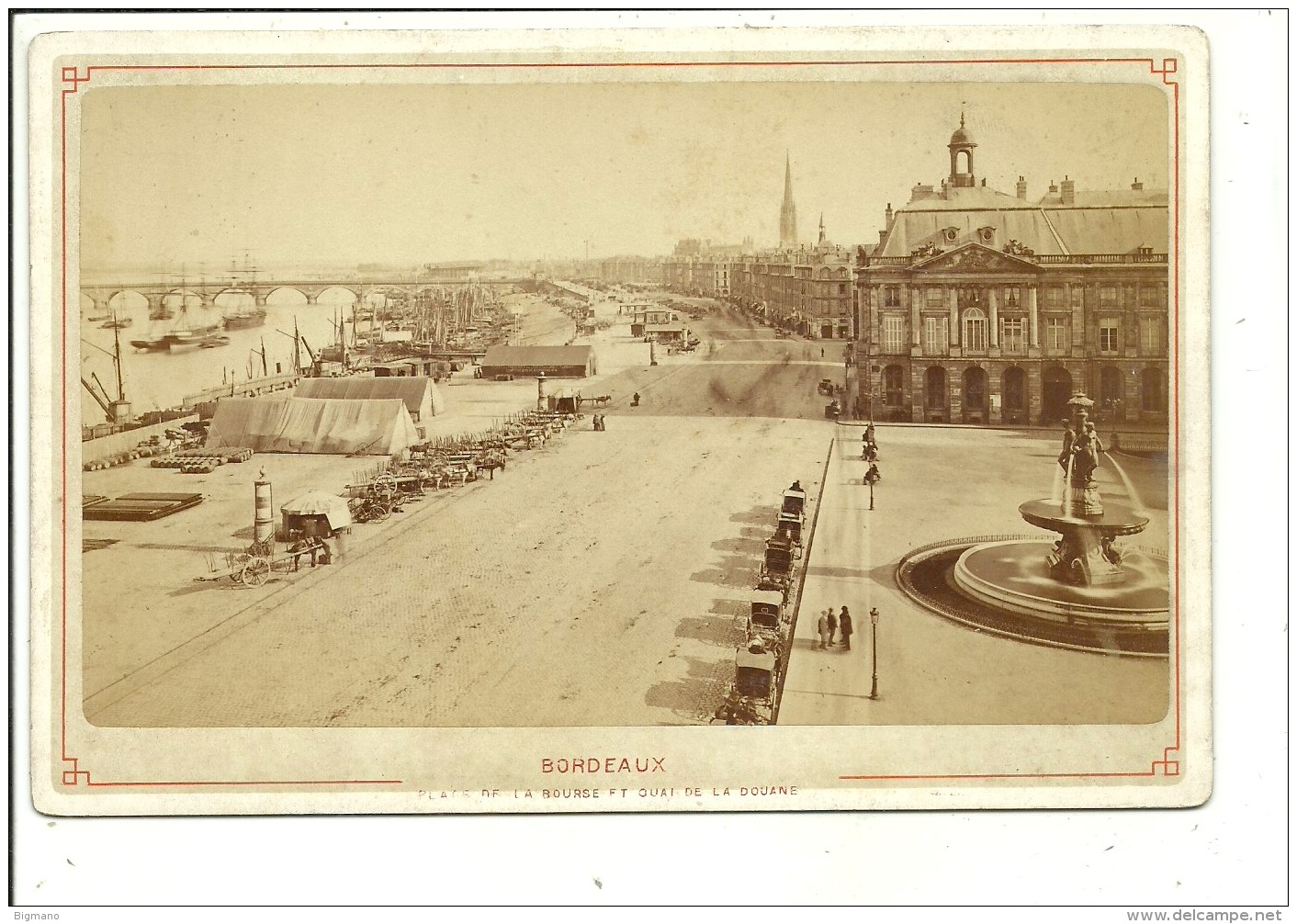 Bordeaux Place De La Bourse Et Quai De La Douane    ( Photo Format  17 Cm / 11 Cm ) Avant 1900 - Anciennes (Av. 1900)