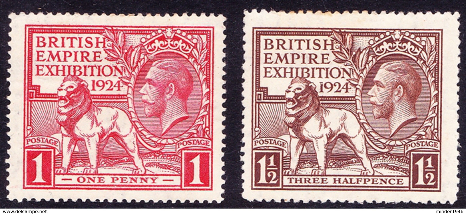 GREAT BRITAIN 1924 KGV British Exhibition Set SG430-431 MH - Unused Stamps