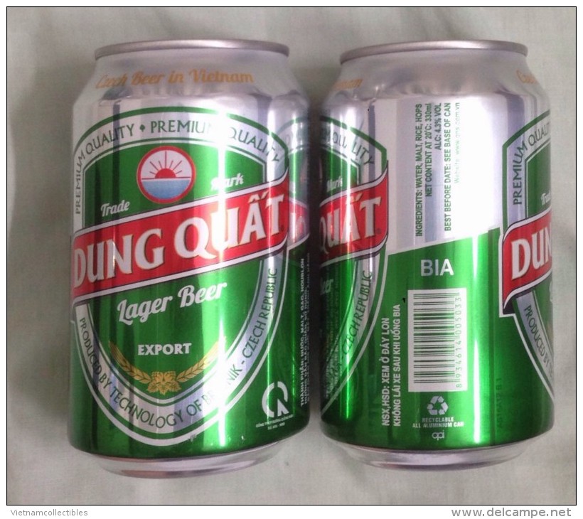 Vietnam Viet Nam Dung Quat EXPORT Empty 330ml Beer Can / Opened At Bottom - Cannettes