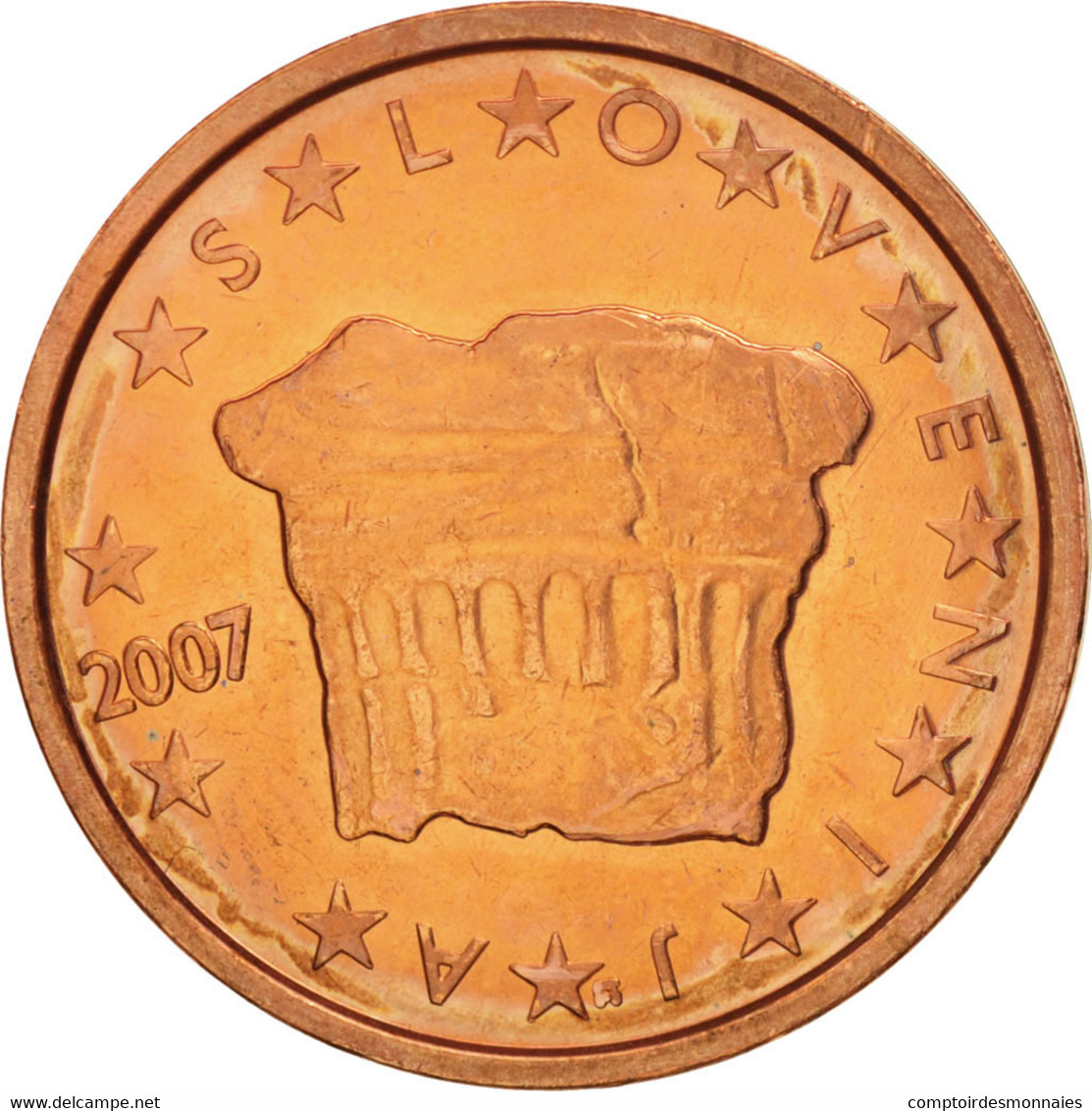 Slovénie, 2 Euro Cent, 2007, SPL+, Copper Plated Steel, KM:69 - Slovénie