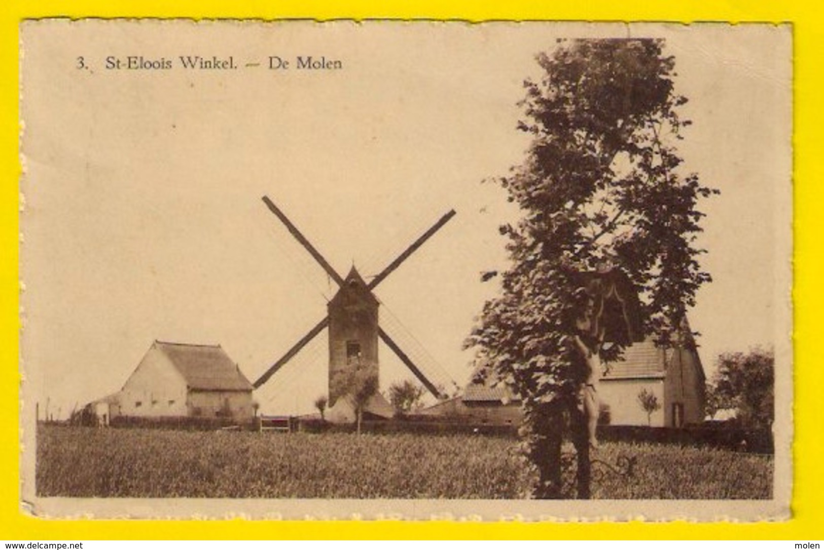 ST-ELOOIS WINKEL 1914 * DE MOLEN * Uitg J Oost-Vanhevel * SINT-ELOOIS-WINKEL LEDEGEM * MOULIN Heemkunde 3046 - Ledegem