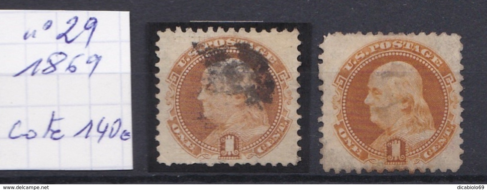 USA - 1869 - N°29 - Lot De 2 - Used Stamps