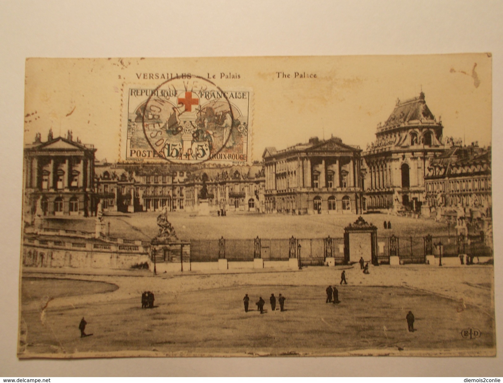 Marcophilie - Lettre Enveloppe Obliteration Timbre N°156 Sur CPA Versailles - 1919 (852) - 1877-1920: Semi Modern Period
