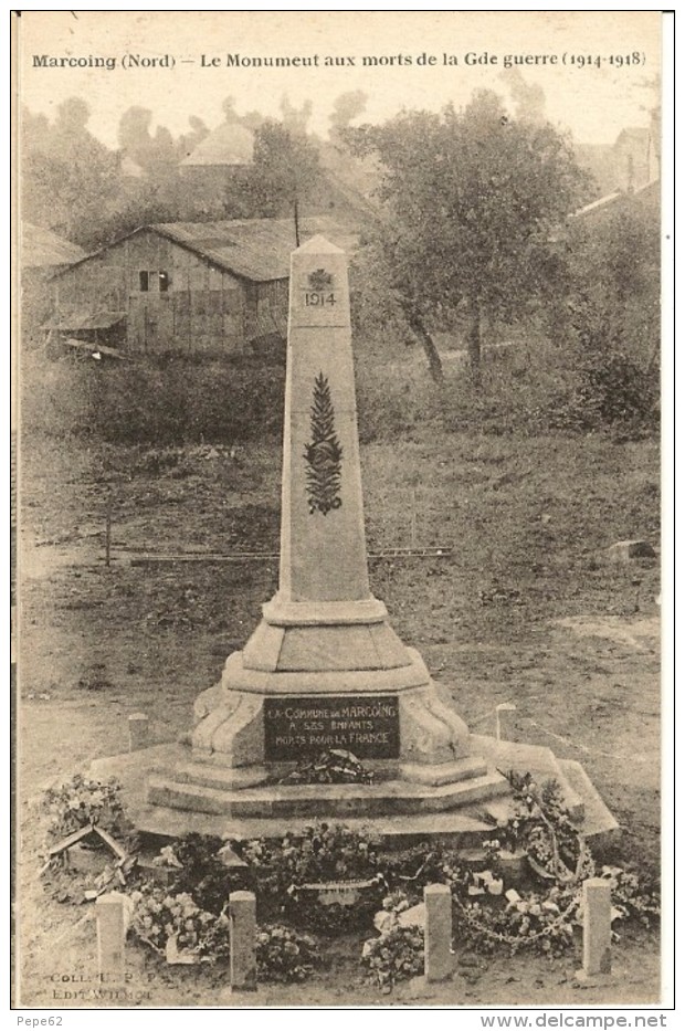 Marcoing-monument Aux Morts 1914-1918-cpa - Marcoing