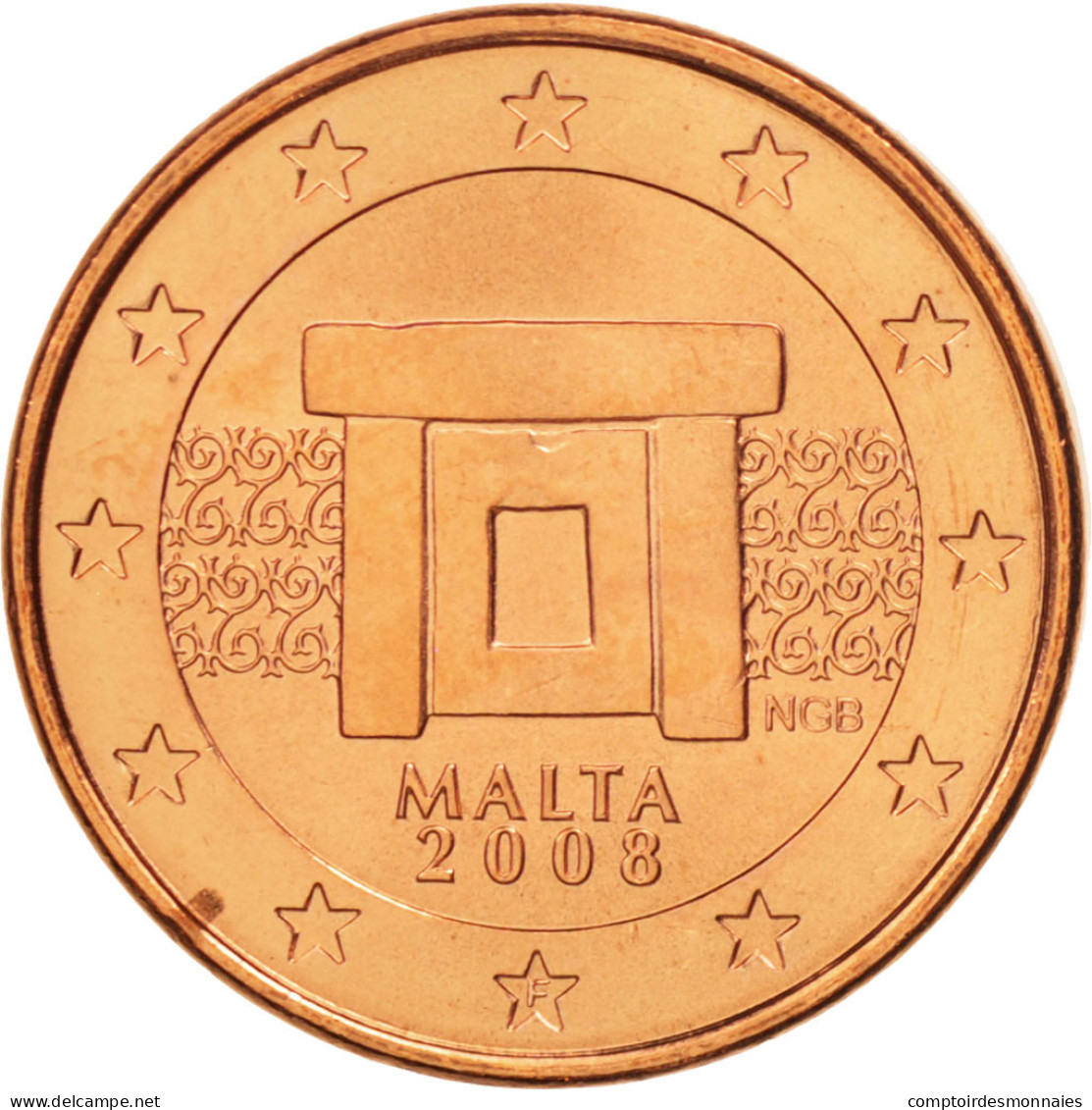 Malte, Euro Cent, 2008, SPL, Copper Plated Steel, KM:125 - Malta