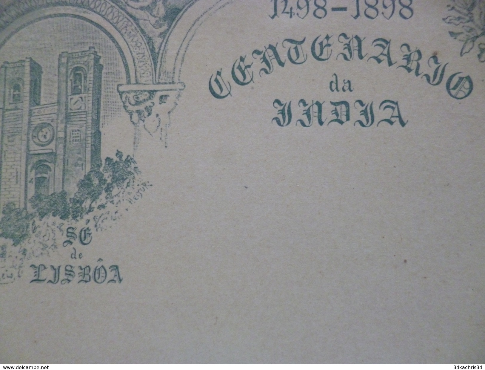 Portugal Entier Postal Vierge Illustré 1898 Centenario De Jadja Lisboa - Interi Postali