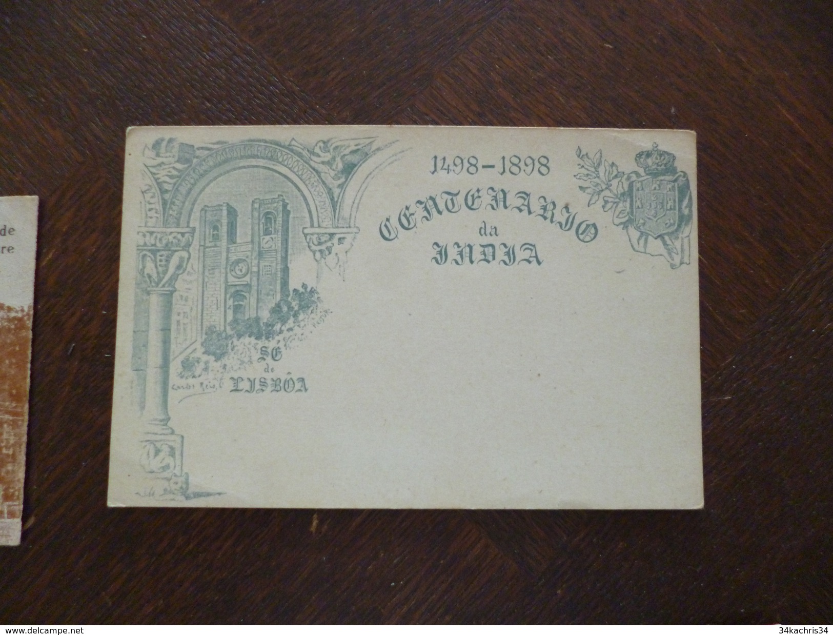Portugal Entier Postal Vierge Illustré 1898 Centenario De Jadja Lisboa - Postwaardestukken