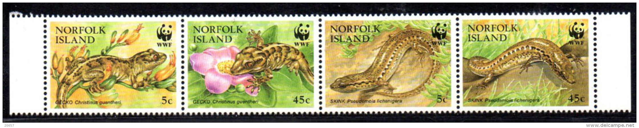 NORFOLK 0593/96 Reptiles - Unused Stamps