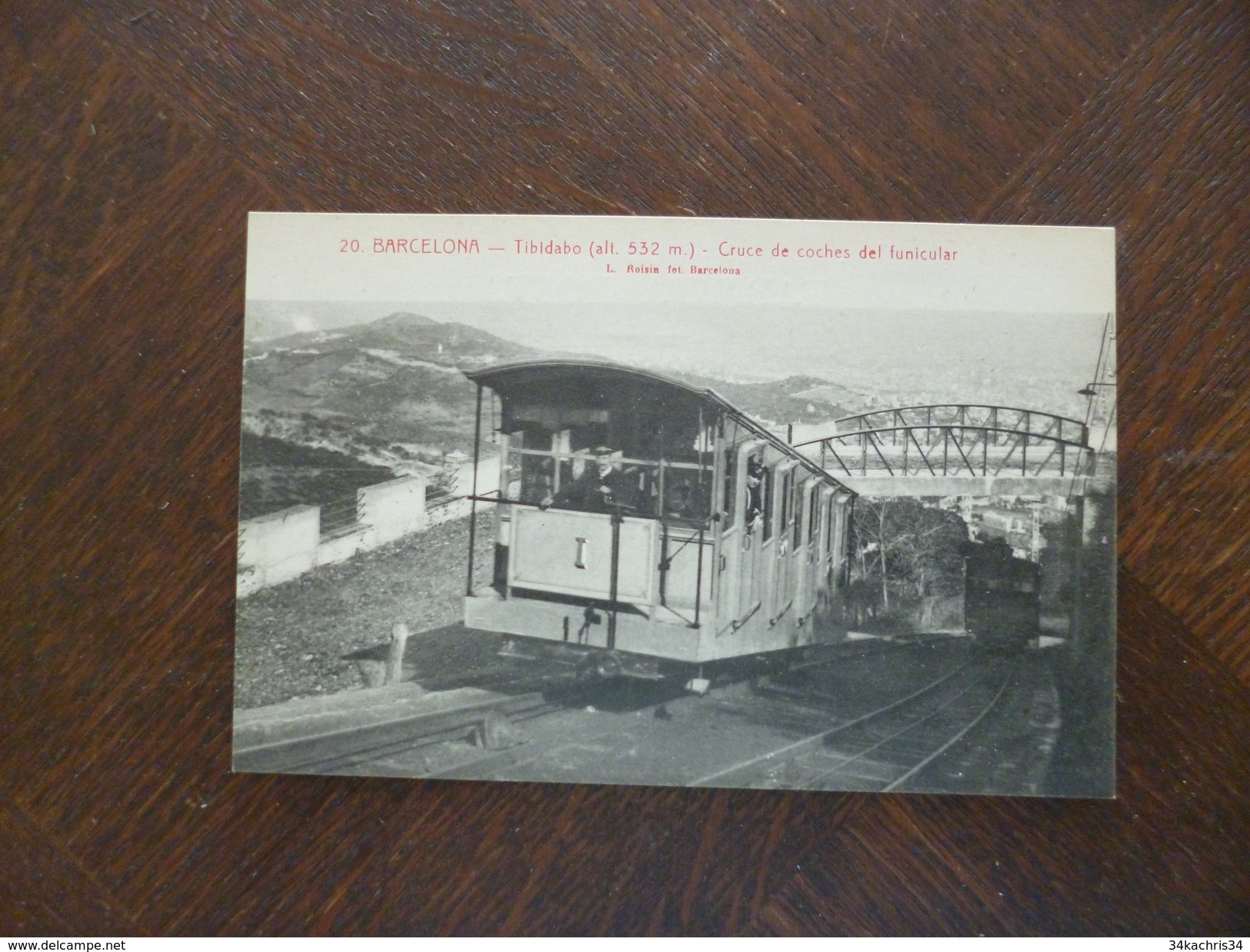 CPA Espagne Espana Barcelona Tibidabo Cruce De Coches Del Funicular - Barcelona