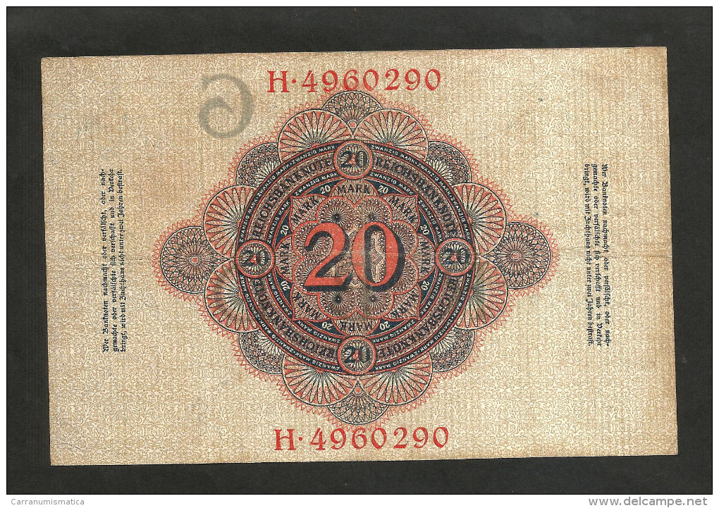 DEUTSCHES REICH - (DEUTSCHLAND / GERMANY) - 20 MARK (1910) - 20 Mark