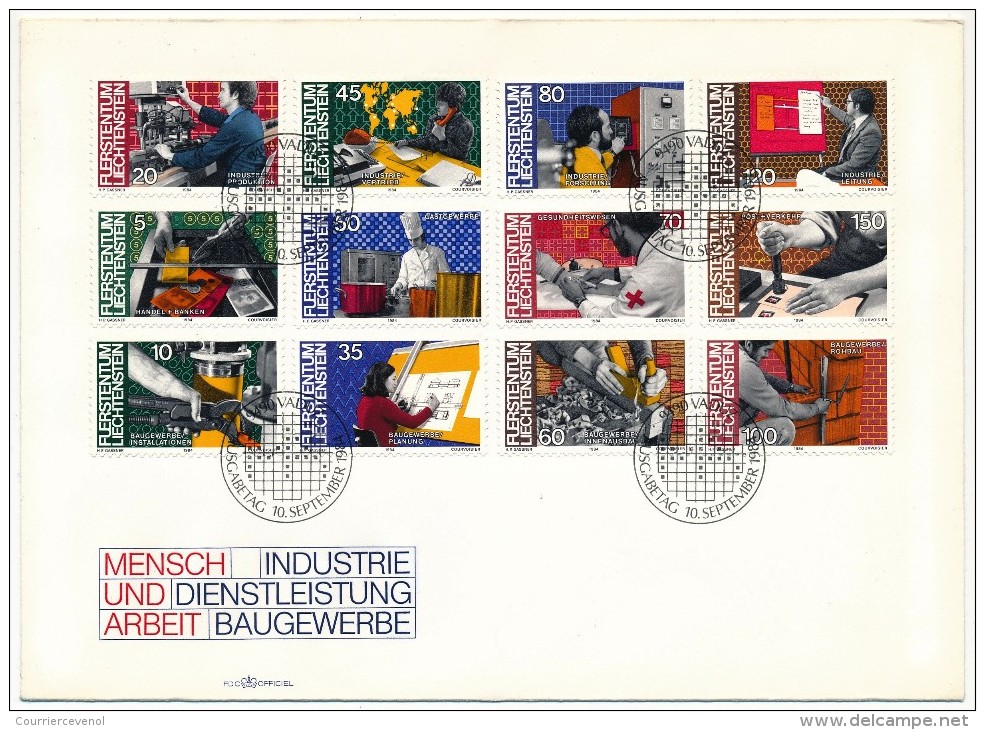 LIECHTENSTEIN - Mensch Industrie 1984 (full Set) - Hommes Et Industrie (série Complète) - FDC
